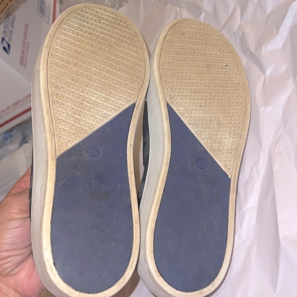 Rothy's The Original Slip On Loafer Sneaker Shoe Camo Gray Black size 8.5 - Picture 8 of 9